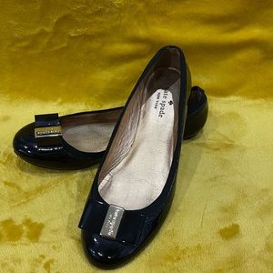 Kate Spade Tock Black Patent Leather Ballet Flats